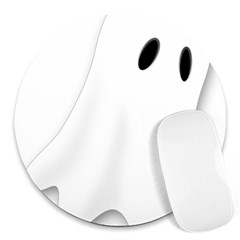 Ghost Boo Halloween Spooky Haunted Round Mousepads by Sudhe