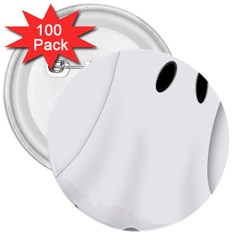 Ghost Boo Halloween Spooky Haunted 3  Buttons (100 Pack)  by Sudhe