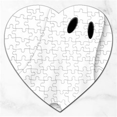 Ghost Boo Halloween Spooky Haunted Jigsaw Puzzle (heart) by Sudhe