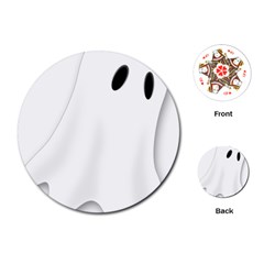 Ghost Boo Halloween Spooky Haunted Playing Cards (round) by Sudhe