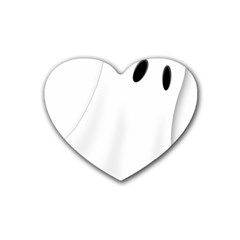 Ghost Boo Halloween Spooky Haunted Heart Coaster (4 Pack)  by Sudhe