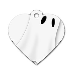 Ghost Boo Halloween Spooky Haunted Dog Tag Heart (two Sides) by Sudhe