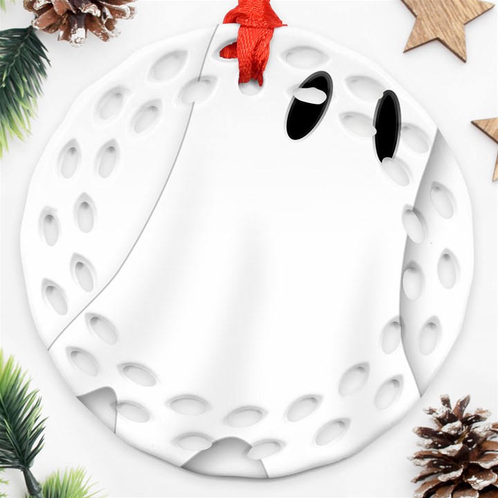 Ghost Boo Halloween Spooky Haunted Ornament (Round Filigree)