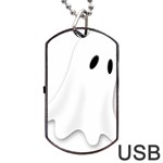 Ghost Boo Halloween Spooky Haunted Dog Tag USB Flash (Two Sides) Front