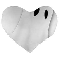 Ghost Boo Halloween Spooky Haunted Large 19  Premium Heart Shape Cushions by Sudhe