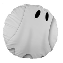 Ghost Boo Halloween Spooky Haunted Large 18  Premium Flano Round Cushions by Sudhe