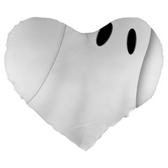 Ghost Boo Halloween Spooky Haunted Large 19  Premium Flano Heart Shape Cushions by Sudhe