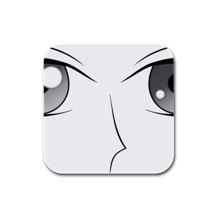 Eyes Manga Anime Female Cartoon Rubber Square Coaster (4 pack) 