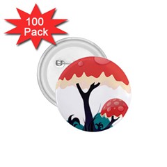 Tree Art Trunk Artwork Cartoon 1 75  Buttons (100 Pack)  by Sudhe