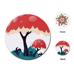 Tree Art Trunk Artwork Cartoon Playing Cards (round) by Sudhe