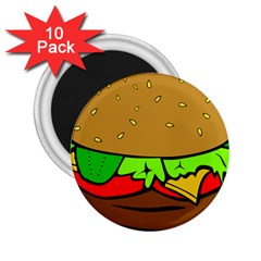 Hamburger Cheeseburger Fast Food 2 25  Magnets (10 Pack)  by Sudhe