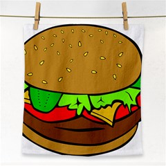 Hamburger Cheeseburger Fast Food Face Towel by Sudhe