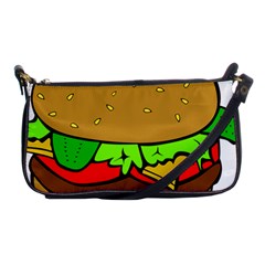 Hamburger Cheeseburger Fast Food Shoulder Clutch Bag by Sudhe