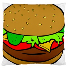 Hamburger Cheeseburger Fast Food Large Cushion Case (two Sides) by Sudhe