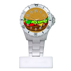 Hamburger Cheeseburger Fast Food Plastic Nurses Watch by Sudhe