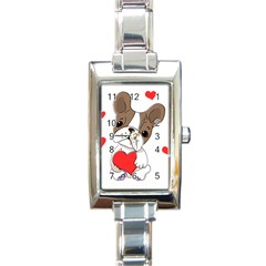 Animation Dog Cute Animate Comic Rectangle Italian Charm Watch by Sudhe