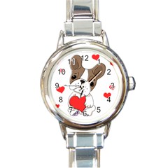 Animation Dog Cute Animate Comic Round Italian Charm Watch by Sudhe