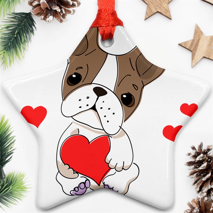 Animation Dog Cute Animate Comic Ornament (Star)