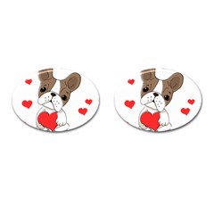 Animation Dog Cute Animate Comic Cufflinks (Oval)