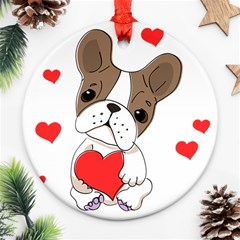 Animation Dog Cute Animate Comic Round Ornament (two Sides) by Sudhe