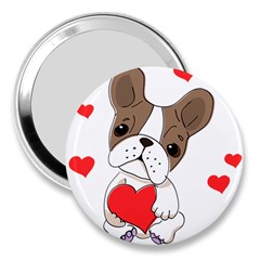 Animation Dog Cute Animate Comic 3  Handbag Mirrors