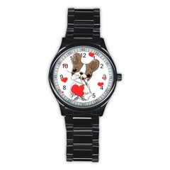 Animation Dog Cute Animate Comic Stainless Steel Round Watch