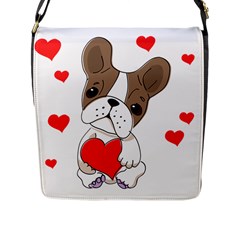 Animation Dog Cute Animate Comic Flap Closure Messenger Bag (L)