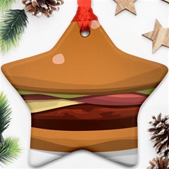 Hamburger Cheeseburger Burger Lunch Ornament (star) by Sudhe