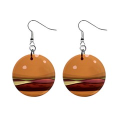 Hamburger Cheeseburger Burger Lunch Mini Button Earrings by Sudhe