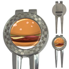 Hamburger Cheeseburger Burger Lunch 3-in-1 Golf Divots by Sudhe