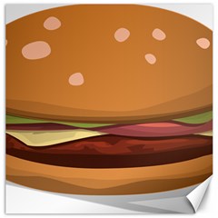 Hamburger Cheeseburger Burger Lunch Canvas 12  X 12  by Sudhe