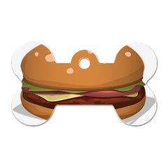 Hamburger Cheeseburger Burger Lunch Dog Tag Bone (one Side) by Sudhe