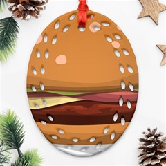 Hamburger Cheeseburger Burger Lunch Ornament (oval Filigree) by Sudhe