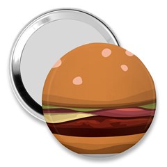 Hamburger Cheeseburger Burger Lunch 3  Handbag Mirrors by Sudhe