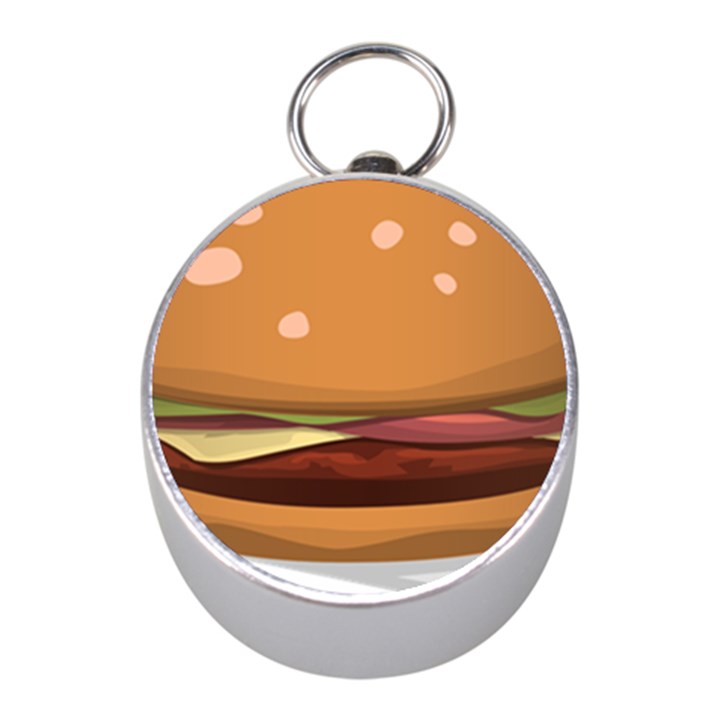 Hamburger Cheeseburger Burger Lunch Mini Silver Compasses