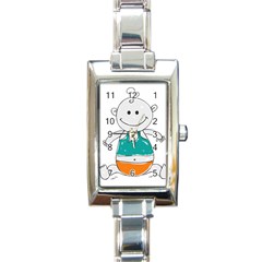 Baby Cute Child Birth Happy Rectangle Italian Charm Watch by Sudhe