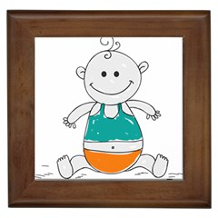 Baby Cute Child Birth Happy Framed Tiles by Sudhe