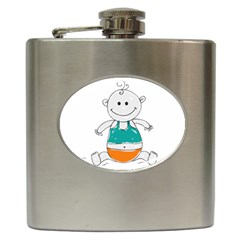 Baby Cute Child Birth Happy Hip Flask (6 Oz) by Sudhe