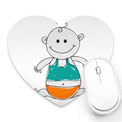 Baby Cute Child Birth Happy Heart Mousepads by Sudhe