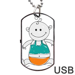 Baby Cute Child Birth Happy Dog Tag Usb Flash (one Side) by Sudhe