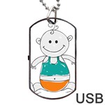 Baby Cute Child Birth Happy Dog Tag USB Flash (One Side) Front