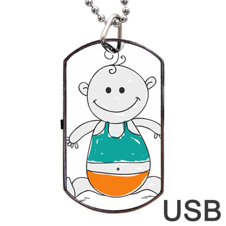 Baby Cute Child Birth Happy Dog Tag USB Flash (One Side)