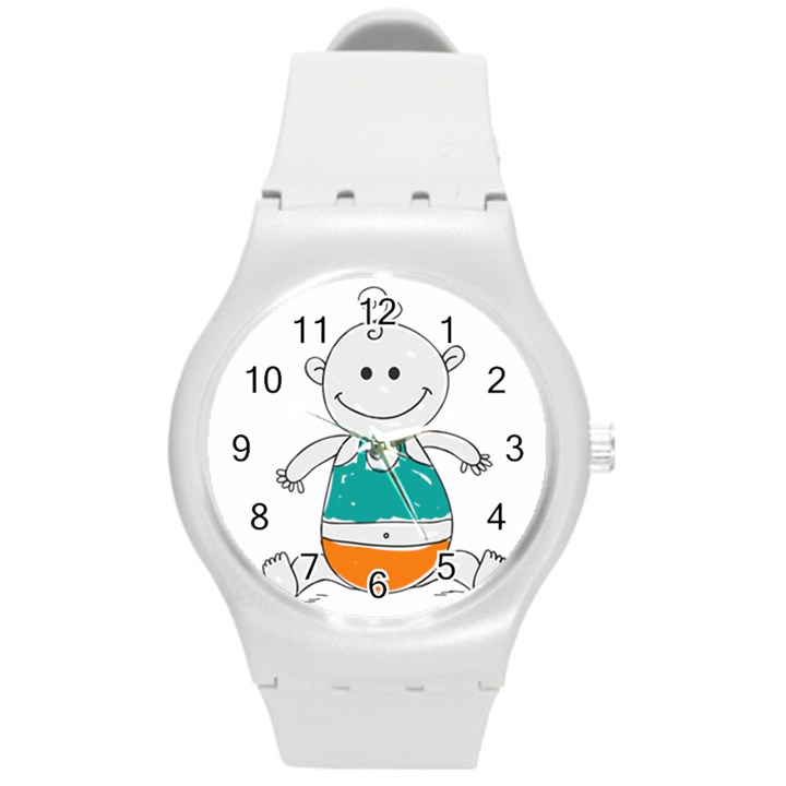 Baby Cute Child Birth Happy Round Plastic Sport Watch (M)