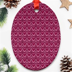 Heart Shaped Print Design Ornament (oval)