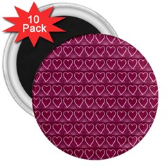 Heart Shaped Print Design 3  Magnets (10 Pack)  by dflcprintsclothing