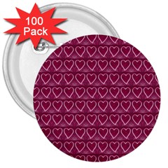 Heart Shaped Print Design 3  Buttons (100 Pack)  by dflcprintsclothing