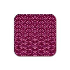 Heart Shaped Print Design Rubber Coaster (square)  by dflcprintsclothing