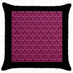 Heart Shaped Print Design Throw Pillow Case (black) by dflcprintsclothing