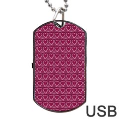 Heart Shaped Print Design Dog Tag Usb Flash (two Sides)