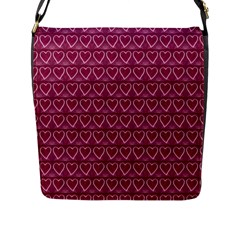 Heart Shaped Print Design Flap Closure Messenger Bag (l)